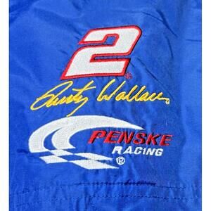 Rusty Wallace‎ Puffer Coat Mens Size XXL Blue Penske Racing Vintage #2 Nascar